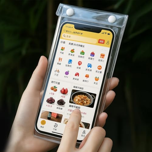 1pcs Universal Transparent Mobile Phone Waterproof Bag Touch Screen Outdoor Riding Rainproof Mobile Phone Protection Case - color: Transparent-A