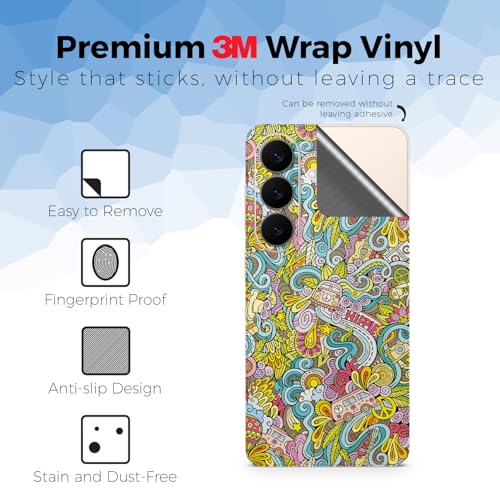 Glossy Glitter Phone Skin Compatible with Samsung Galaxy S26 - Ultra Hippie - Premium 3M Vinyl Protective Wrap Decal Cover - Easy to Apply | Crafted in the USA by MightySkins - color: Ultra Hippie, size: Galaxy S26 (Back Wrap), style: Glossy Glitter Finis