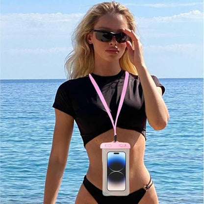Waterproof Phone Pouch Touchscreen Protector Pinks | with Lanyard Waterproof Phone Case Swimming for Beach Pool Underwater Snorkeling Swimming Kayaking Rafting - color: Pinks