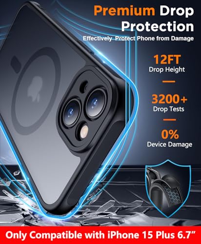 SPIDERCASE Magnetic for iPhone 15 Plus Case,Black - color: Black, size: Iphone 15 Plus 6.7''