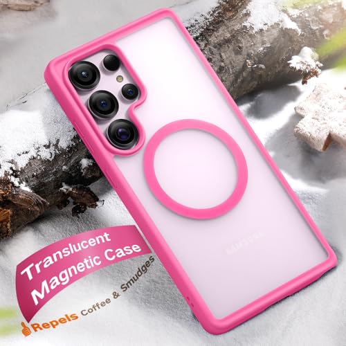 Maledan Magnetic for Samsung Galaxy S25 Ultra Case - Slim S25 Ultra Case [Military-Grade Protection] [Compatible with Magsafe] - Translucent Matte Back Protective S25 Phone Cases Cover for Women, Pink - color: Rose Pink