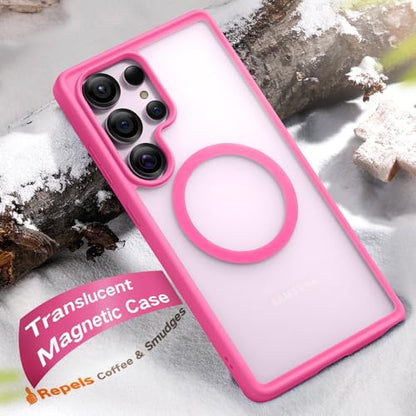 Maledan Magnetic for Samsung Galaxy S25 Ultra Case - Slim S25 Ultra Case [Military-Grade Protection] [Compatible with Magsafe] - Translucent Matte Back Protective S25 Phone Cases Cover for Women, Pink - color: Rose Pink