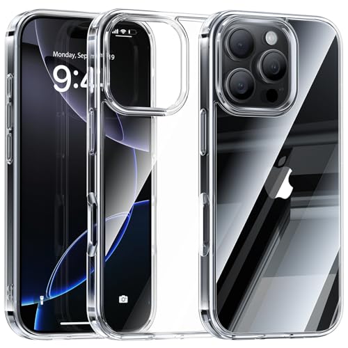 Maledan Crystal Clear for iPhone 16 Pro Max Case - Anti-Yellow Ultra Clear 16 Pro Max Phone Case, Rugged Shockproof Military Protection Bumper Cover for Apple iPhone 16 Pro Max Accessories Transparent - color: Crystal Clear, size: iPhone 16 Pro Max 6.9"