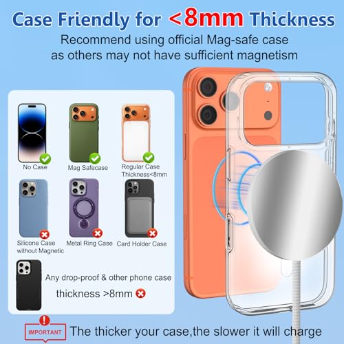 25W Wireless Charger High Speed Fast Charging Pad Qi2.2 Certified