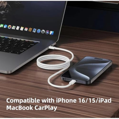 USB C to USB C Cable(2 Pack)，Type-C 60W Fast Charging Cable, Nylon Braided, for Home/Office/Travel, Compatible with iPhone 17/16/15, MacBook, Samsung, iPad, Laptop（3.3ft + 5ft）