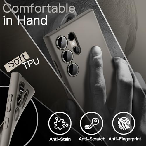 JETech Slim Case for Samsung Galaxy S24 Ultra, Titanium Grey | Camera Lens Protection, Soft TPU Design, Matte Finish, Shockproof Protection - color: Titanium Grey, size: S24 Ultra