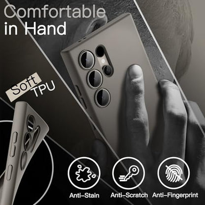 JETech Slim Case for Samsung Galaxy S24 Ultra, Titanium Grey | Camera Lens Protection, Soft TPU Design, Matte Finish, Shockproof Protection - color: Titanium Grey, size: S24 Ultra