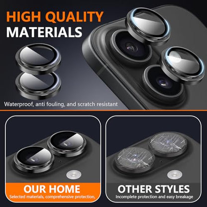 Suoman Camera Lens Protector for iPhone 16 /iPhone 16 Plus - color: Black*3