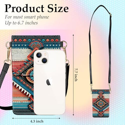 Small Crossbody Bags for Women Touchscreen Cell Phone Bag Cross Body Purses with adjustable Strap,Gifts For Teenage Girls - color: Mandala Boho Art