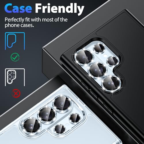 for Samsung Galaxy S26 Ultra Camera Lens Protector,Blue Glitter - color: Blue Glitter