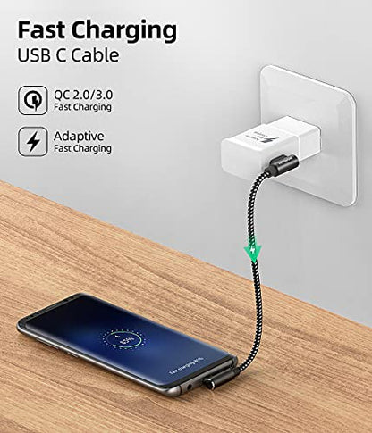 USB to USB C Cable 90 Degree 0.5FT 3Pack, Short Right Angle USB C Cable - color: Black, size: 0.5FT
