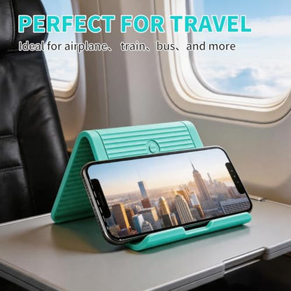 Silicone Phone Stand - Foldable Aluminum Phone Holder, Folded into Any Shape, Portable Rollable Multi-Angle Stand, Anti-Slip Desktop Stand for All Mobile Phones Tablet Laptop (Mint Green) - color: Mint Green