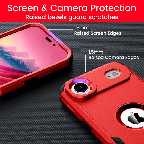 MXX for iPhone 17 Air Case, Heavy Duty 3 in 1 Wing Design Protective Cover with MagSafe, Phone Case 2025 (Red) - color: Red, size: iPhone 17 Air