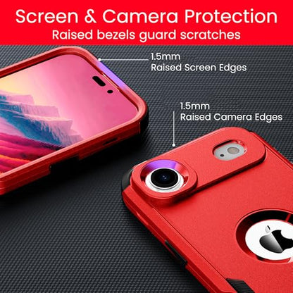 MXX for iPhone 17 Air Case, Heavy Duty 3 in 1 Wing Design Protective Cover with MagSafe, Phone Case 2025 (Red) - color: Red, size: iPhone 17 Air