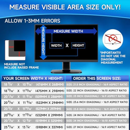 Magicmoon 2-Pack 24 Inch Computer Privacy Screen Filter for 16:9 Monitor