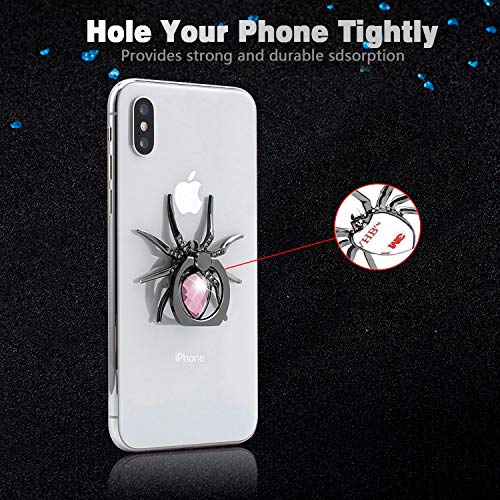 Allengel Spider Phone Ring Holder Stand, Animal Bling Finger Ring Grip, Diamond Phone Ring Kickstand for Smartphone - Pink - color: Pink