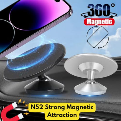 Gym Magnetic Phone Holder - Silver, Dual Magnet, 360° Rotation, Attach to Metal Surfaces, Compatible with iPhone 16/15/14/13/12, Samsung, MagSafe Case & All Smartphones - color: Silver