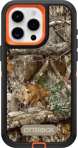 OtterBox iPhone 15 Pro Max (Only) - Defender Series Case - Realtree Edge (Camo) - Screenless - Rugged & Durable - with Port Protection - Holster Clip Includes - Microbial Defense Protection - color: Realtree Blaze Edge (Camo)
