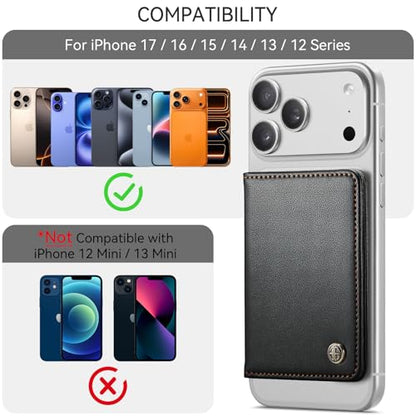 Defencase for Magsafe Wallet Magnetic Card Holder RFID Blocking, Black - color: Fashion Black
