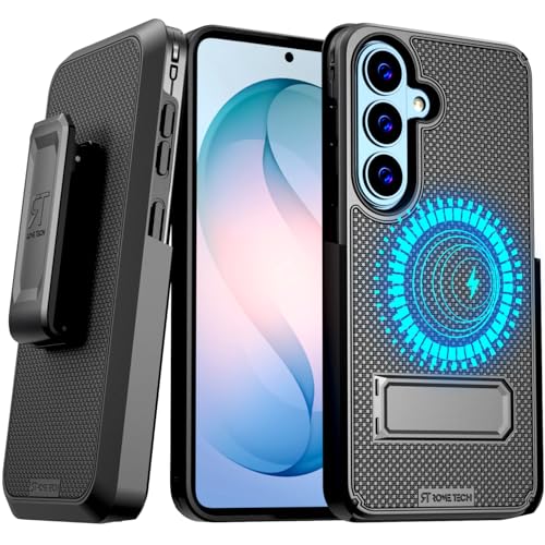 Designed for Samsung Galaxy S26 Plus Case with Belt Clip Holster | Rugged Cover with Strong Magnet & Kickstand Heavy Duty Combo - Black - color: Black