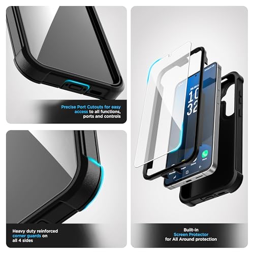 Encased Belt Case for with Samsung Galaxy S24 FE with Screen Protector and Holster Clip, Full Body Rugged Cover (for FE-Model Only) - size: S24 FE