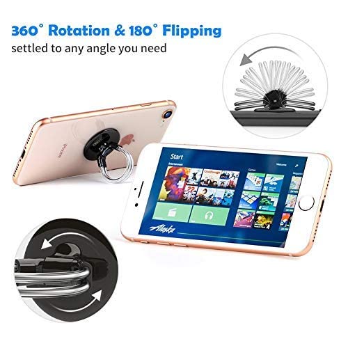 AirFly Phone Finger Ring Holder, 4 in 1, Universal Metal Phone Ring, Table Stand Kickstand, Car Vent Mount, Finger Grip Compatible All Smartphones (Rose)