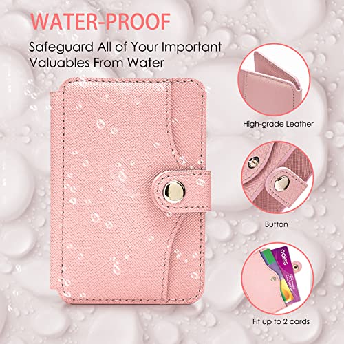 Phone Wallet Stick on for Cases Small Wallet for Women with Adhesive - color: Baby Pink