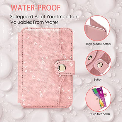 Phone Wallet Stick on for Cases Small Wallet for Women with Adhesive - color: Baby Pink