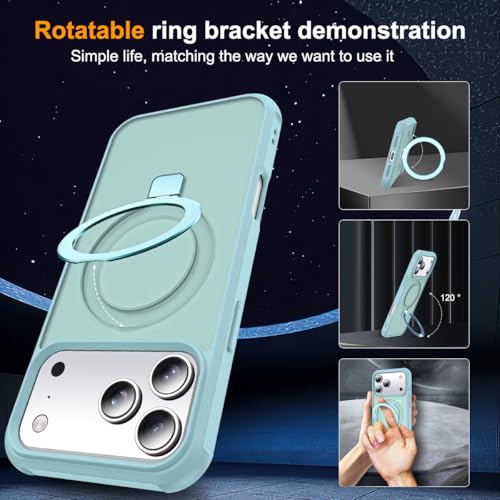 SKYLMW Compatible with iPhone 17 Pro Case with Stand,Blue | iPhone 17 Pro Phone Case 6.3",Magnetic Ring Stand,Compatible with MagSafe,Military-Grade Protection,Great Grip Feeling - color: Blue, size: Iphone 17 Pro
