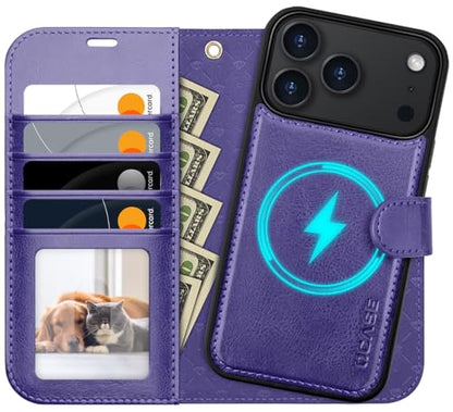 OCASE for iPhone 17 Pro Max Detachable Wallet Case with Card Holder, 2 in 1 PU Leather Flip Folio with RFID Blocking Stand Wrist Strap Shockproof Phone Cover 6.9 Inch 2025, Purple - color: Purple, size: iPhone 17 Pro Max