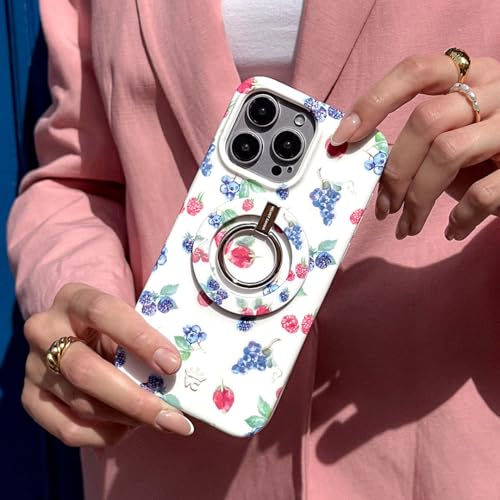 VELVET CAVIAR Compatible with MagSafe Phone Grip - Magnetic Ring Holder with Adjustable Stand - Removable MagSafe Accessories for iPhone 16, 15, 14, 13, 12 (Berry Baby) - color: Berry Baby