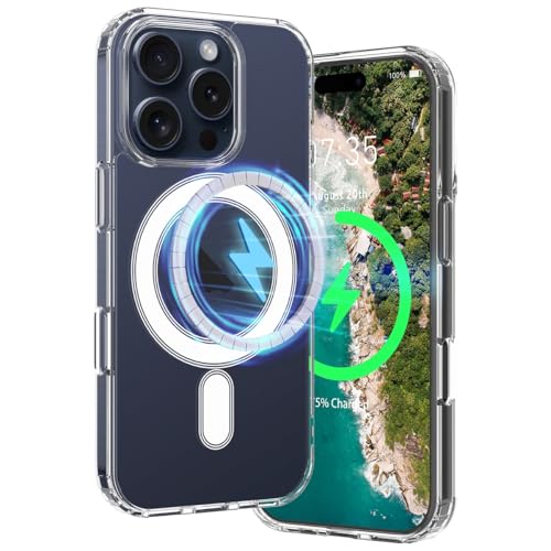 I&H for iPhone 16 Pro 6.3 inch Case Crystal Clear Non-Yellowing, Shockproof, Anti-Scratch, Transparent Hard Back Cover with Soft Bumper - size: For iPhone 16 Pro
