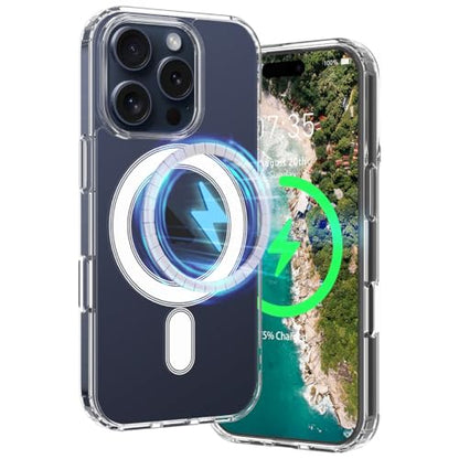 I&H for iPhone 16 Pro 6.3 inch Case Crystal Clear Non-Yellowing, Shockproof, Anti-Scratch, Transparent Hard Back Cover with Soft Bumper - size: For iPhone 16 Pro