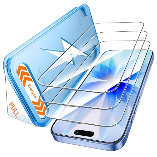 Mkeke for iPhone 17 Screen Protector 3 Pack, Double Shatterproof | 9H+ Hardness [Military-Grade Drop Protection] [Sensitive Touch] [Installation Frame] [HD Clear] Full Coverage Tempered Glass - size: iPhone 17 6.3 Inch