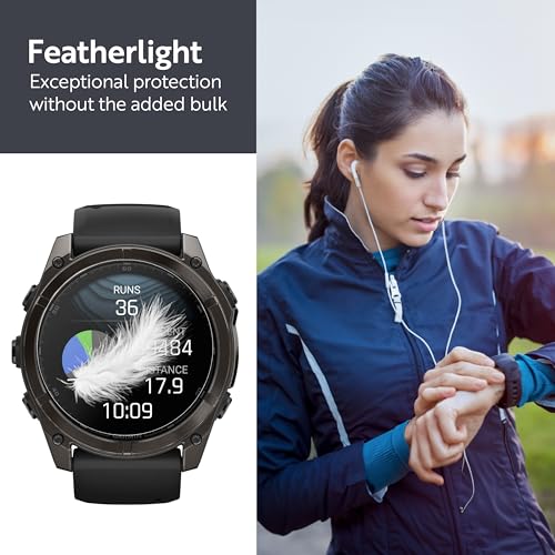 ArmorSuit 6 Pack for Garmin Tactix 8 / Fenix 8 / Fenix 7X/7X Pro [51mm] Matte Screen Protector Anti-Glare MilitaryShield TPU Film - Made in USA - size: Fenix 8 Solar/Amoled Matte (51mm)