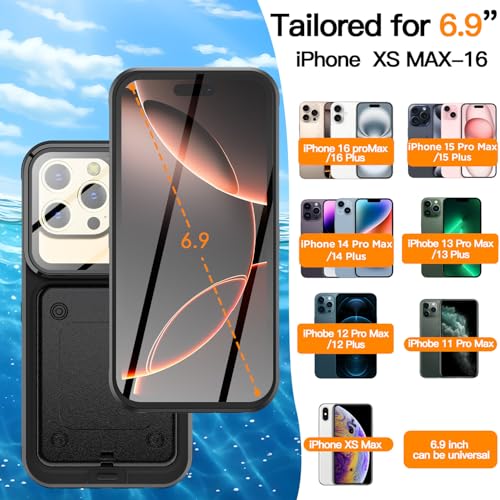 AICase Waterproof Phone Case,Universal Self-Check Function Underwater Pouch Dry Bag Beach Floating Shower Snorkeling for 16promax/16plus/15promax/15plus/14promax/14plus/13promax/12promax for 6.9" - size: iphone 6.9"