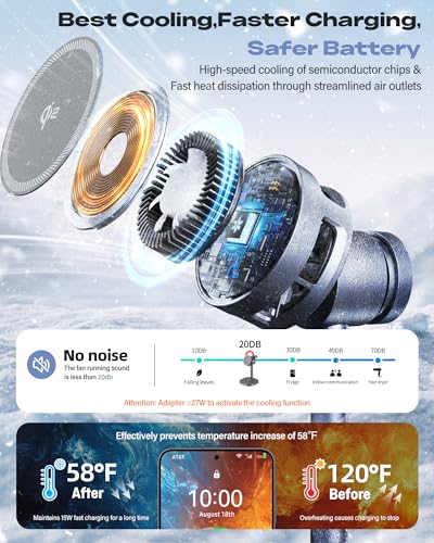 Qi2 3 in 1 Magnetic Wireless Charging Station with Cooling for Samsung - color: Starry grey