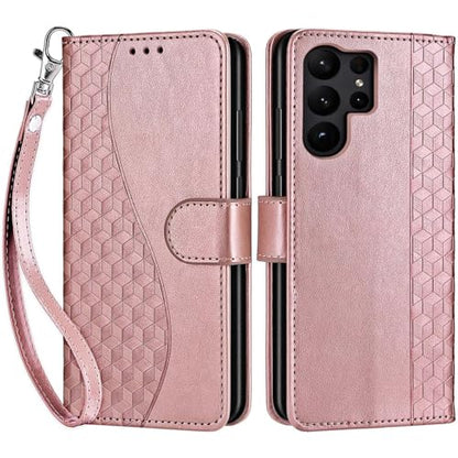 for Samsung Galaxy S23 Ultra Wallet case, Rose Gold | 3 Card Holders, Kickstand, Shockproof TPU Shell, PU Leather, Magnetic Closure, Protective Flip Folio Cover, Women - color: 5