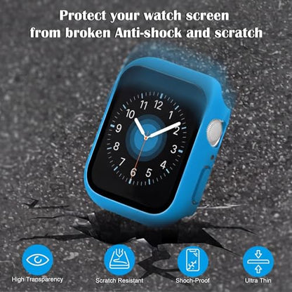 Sieral 24 Pack Watch Case with Tempered Glass Screen Protector Compatible with Iwatch 38mm Series 3/2/1, Hard PC Full Scratch Resistant Bumper Protective Face Cover Accessories - size: 38mm Compatible with Series 3/2/1