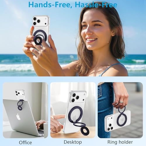 Magnetic Phone Grip MagSafe Phone Ring Stand for Google Pixel 10 9 Pro Fold - color: purple