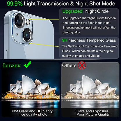 IMBZBK Screen Protector for iPhone 14, Tempered Glass, 3+3 Pack - color: 14-Transparent