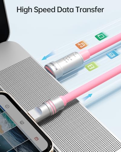 Hichain Lightning Cable for iPhone Charging Cable Pink 2 Pack / 6.6 FT - color: Pink, size: 2 Pack / 6.6 FT