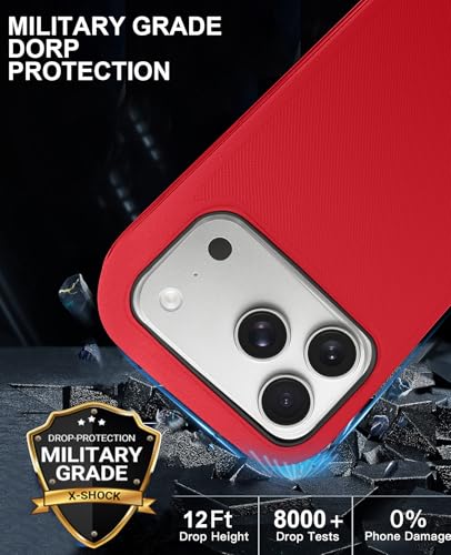 for iPhone 17 Pro Max Case with 2 Camera Lens Protector & 2 Screen Protector, Heavy Duty Full Body Protective Phone Case 6.9" (RedBlack) - color: 17 Pro Max-RedBlack