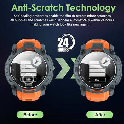 Compatible for Garmin Instinct 3 50mm screen protector, Anti-Scratch Soft TPU film,HD clear film,(not glass) 5 pack - size: Instinct 3-50mm