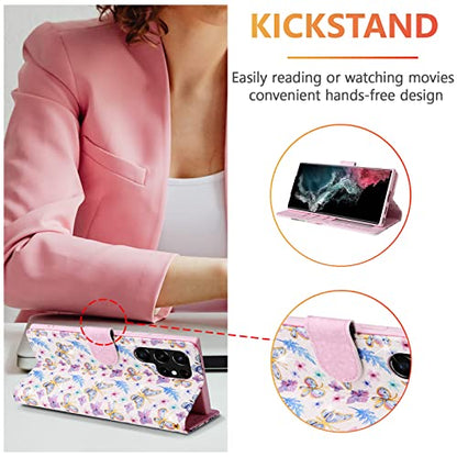 UEEBAI Wallet Case for Samsung Galaxy A34 5G, PU Leather Phone Cover Kickstand RFID Blocking Flip Case Card Slots Wrist Strap Relief Engraved Pattern Magnetic Closure Folio Cover - Butterfly - color: Butterfly, size: Samsung Galaxy A34 5G
