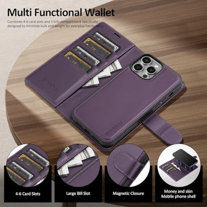Shieldtop Compatible with MagSafe iPhone 13 Pro Wallet Case,Dark Purple - color: Dark Purple, size: iPhone 13 Pro - 6.1"