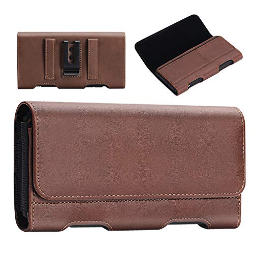 BECPLT for Galaxy S25 Ultra S24+ S23 Ultra Holster Leather Carrying Cell Phone Holder Belt Clip Holster Case Pouch Brown - color: Brown-Leather, size: XL (6.85" x 3.6" x 0.75")