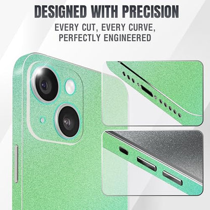 2Pcs Skin Wrap Compatible for iPhone 14 – Slim Decal Vinyl Protective Film for Sides & Back – Sleek Fit, Premium Look – Compatible with All iPhone 14 Cases - Glossy Warm Mint - color: Glossy Warm Mint