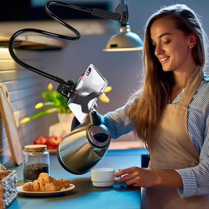 Bed Phone Holder | Multifunctional Cell Phone Mount,Cell Clip Bed Stand Holder, Flexible Long Arm Gooseneck Bracket Mount Clamp for Desk