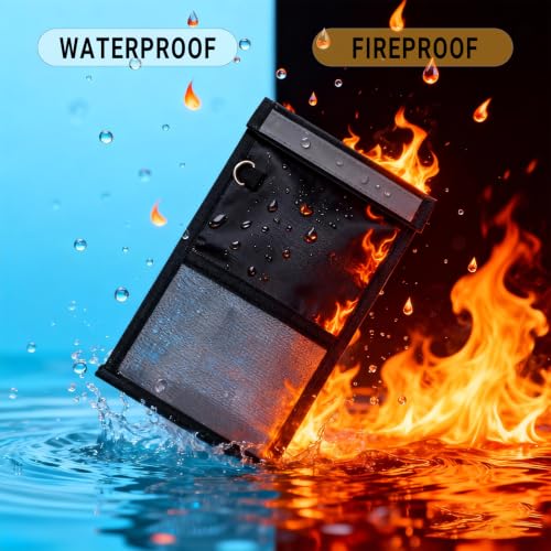 Faraday Bags for Phones 2 Pack, Military Grade Signal Blocking Bag, Anti-Tracking Anti-Hacking RFID NFC WiFi GPS Blocker, Fireproof Waterproof Faraday Pouch Black